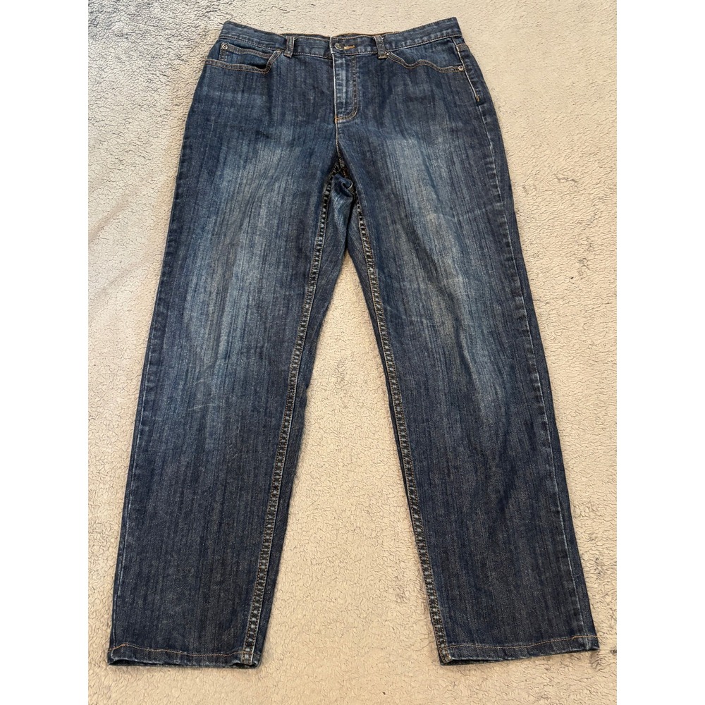 Liz Claiborne Jeans Classic Straight Leg Dark Wash Denim Size 12 Regular